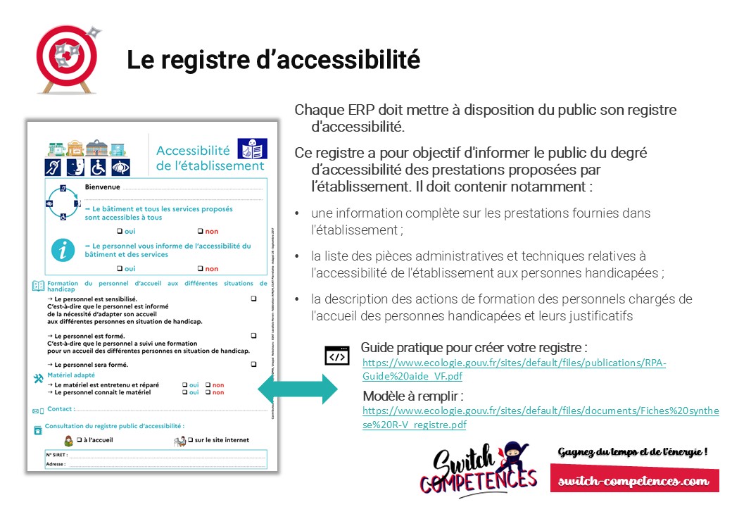 registre d'accessibilité