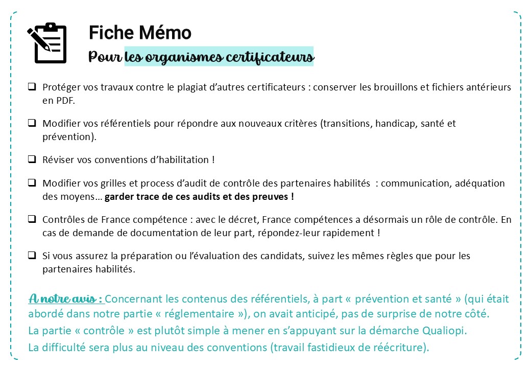 fiche mémo certificateur