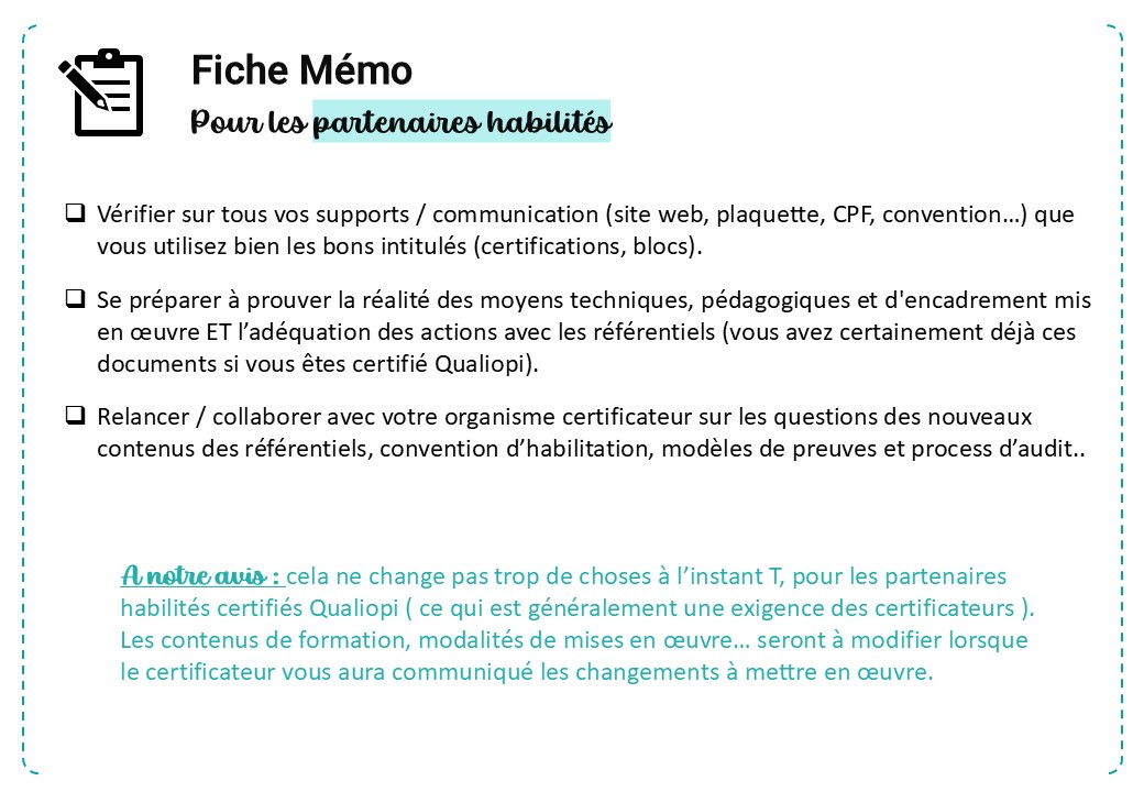 fiche mémo partenaires habilités