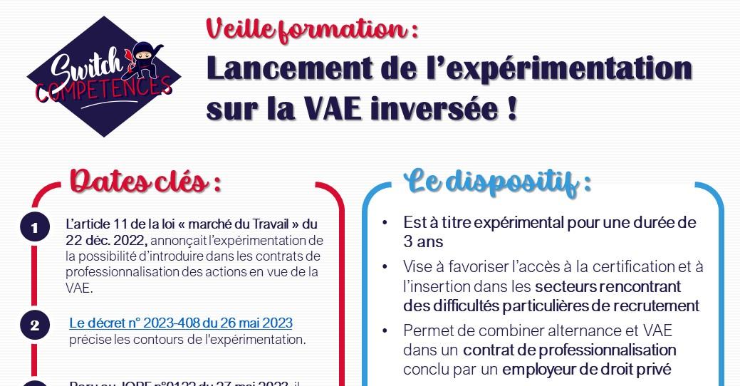 infographie VAE inversée - lancement de l'expérimentation