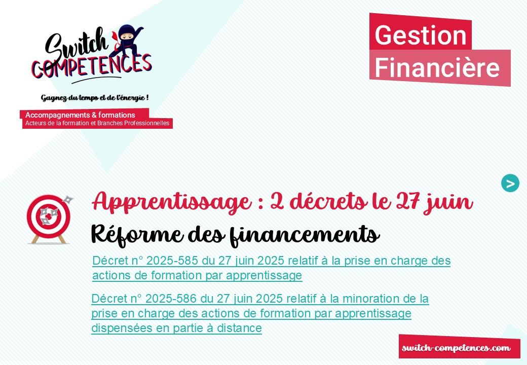 décrets 27 juin 2025 - réforme financement apprentissage